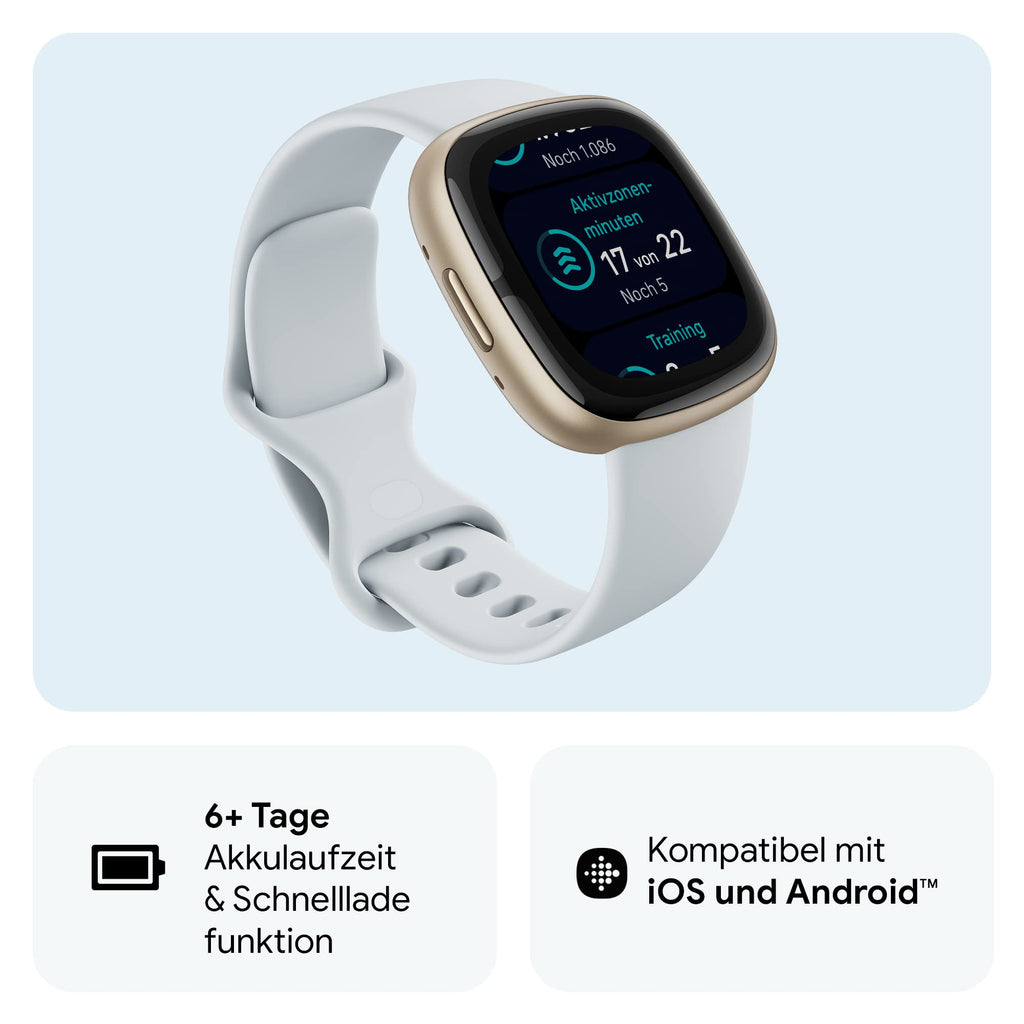 Google Fitbit Sense 2 – Smartwatch Damen / Herren – Fitnessuhr mit integriertem GPS und Telefonfunktion – Fitness-Tracking mit Stressmanagement, EKG und Schlafanalyse – kompatibel mit Android/iOS