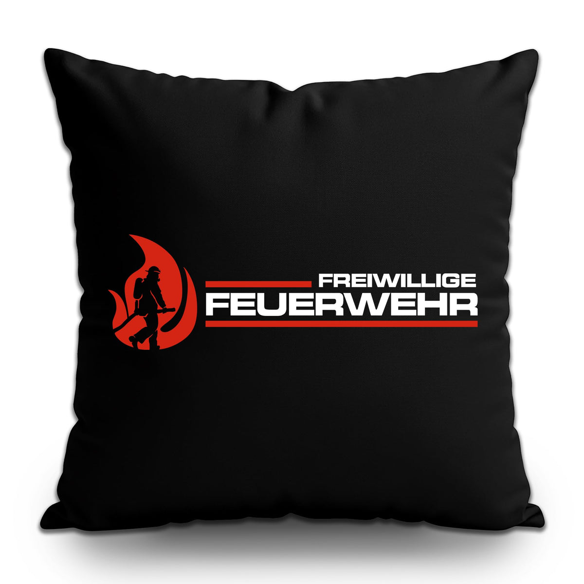 UGLYSHIRT Feuerwehr Kissen | Kissen mit FFW Motiv – Sofa Deko für Retter & Helden – Geschenk für Freiwillige Feuerwehr 40x40 cm | M1 Rot ohne Füllung