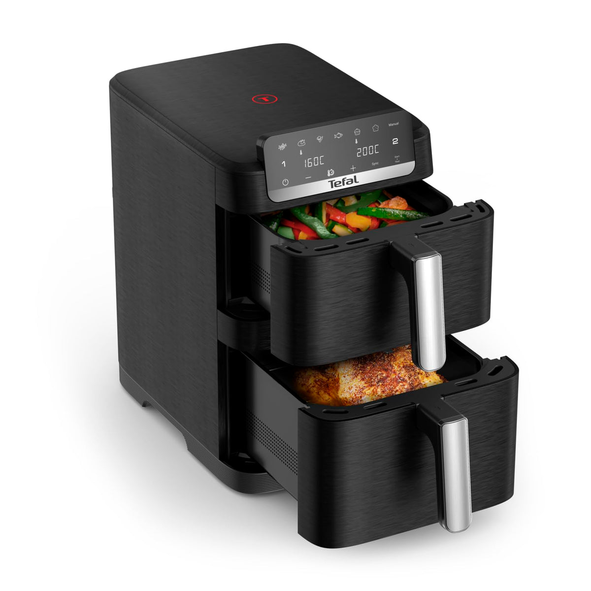 Tefal Dual Easy Fry Heißluftfritteuse 8,3 L mit 2 Kammern