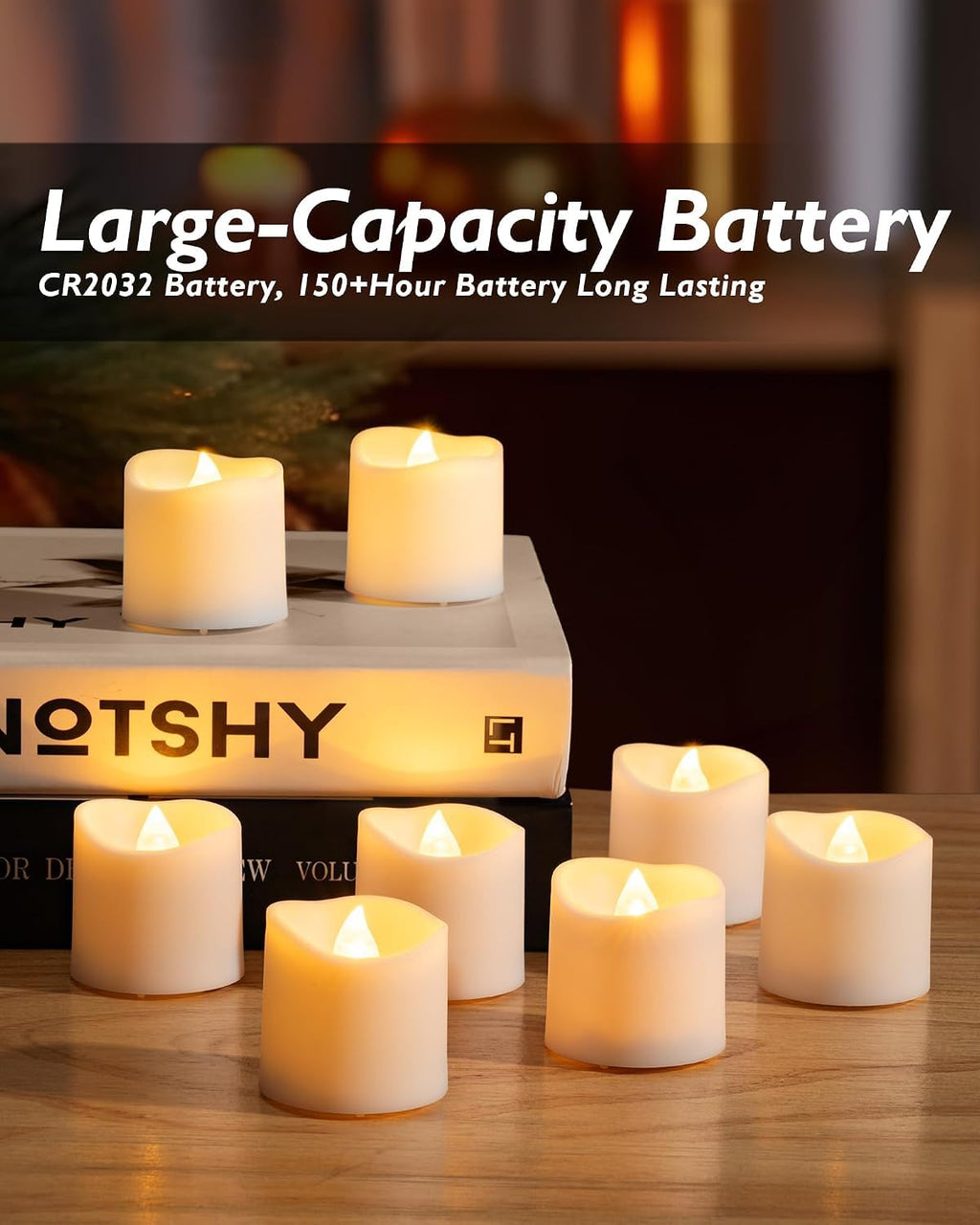 Homemory 12 led teelichter mit Timer, elektrische flackernde batteriebetriebene Kerzen, 6 Stunden an und 18 Stunden aus, 3.2x3.6 cm, Plastik