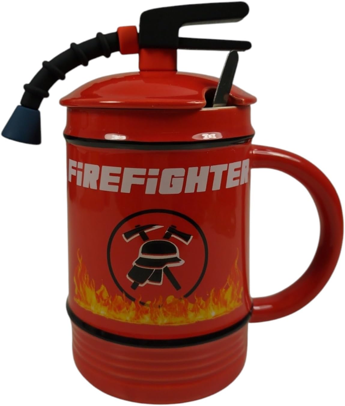 Feuerwehr Tasse mit Deckel und Löffel