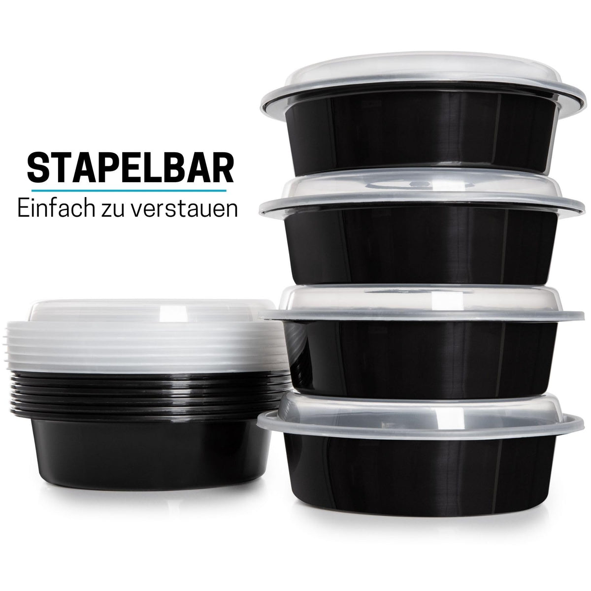 Igluu Meal Prep Boxen, rund (10er-Pack) 1 Fach – 828ml