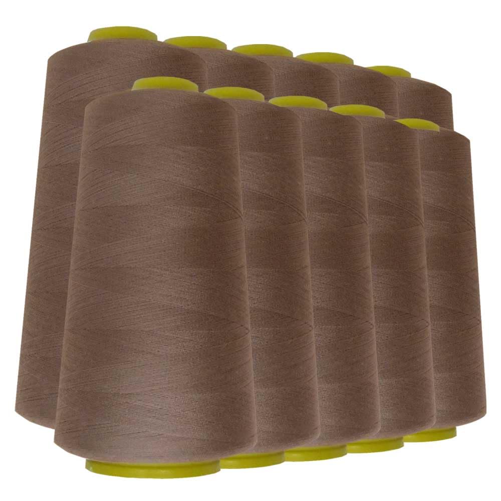 Schneidereibedarf Werner - 10 Rollen/Konen Overlock-Nähgarn/Overlockgarn - Polyester, 40/2 Stärke, 2743 Meter / 3000 Yards, für Näharbeiten, Quilten, Patchwork, Kleidung (schwarz (580))