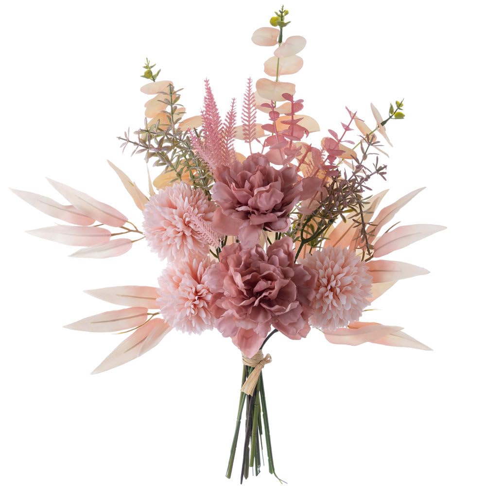 KIRIFLY Kunstblumen Künstliche Pflanzen Blumen Deko Seidenblumen Blumenarrangements Kernstück Hochzeit Blumenstrauß(Herbstrot)
