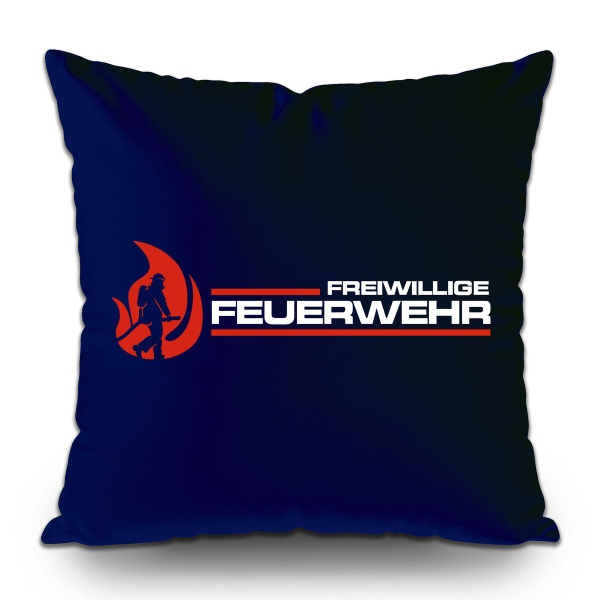 UGLYSHIRT Feuerwehr Kissen | Kissen mit FFW Motiv – Sofa Deko für Retter & Helden – Geschenk für Freiwillige Feuerwehr 40x40 cm | M1 Rot ohne Füllung
