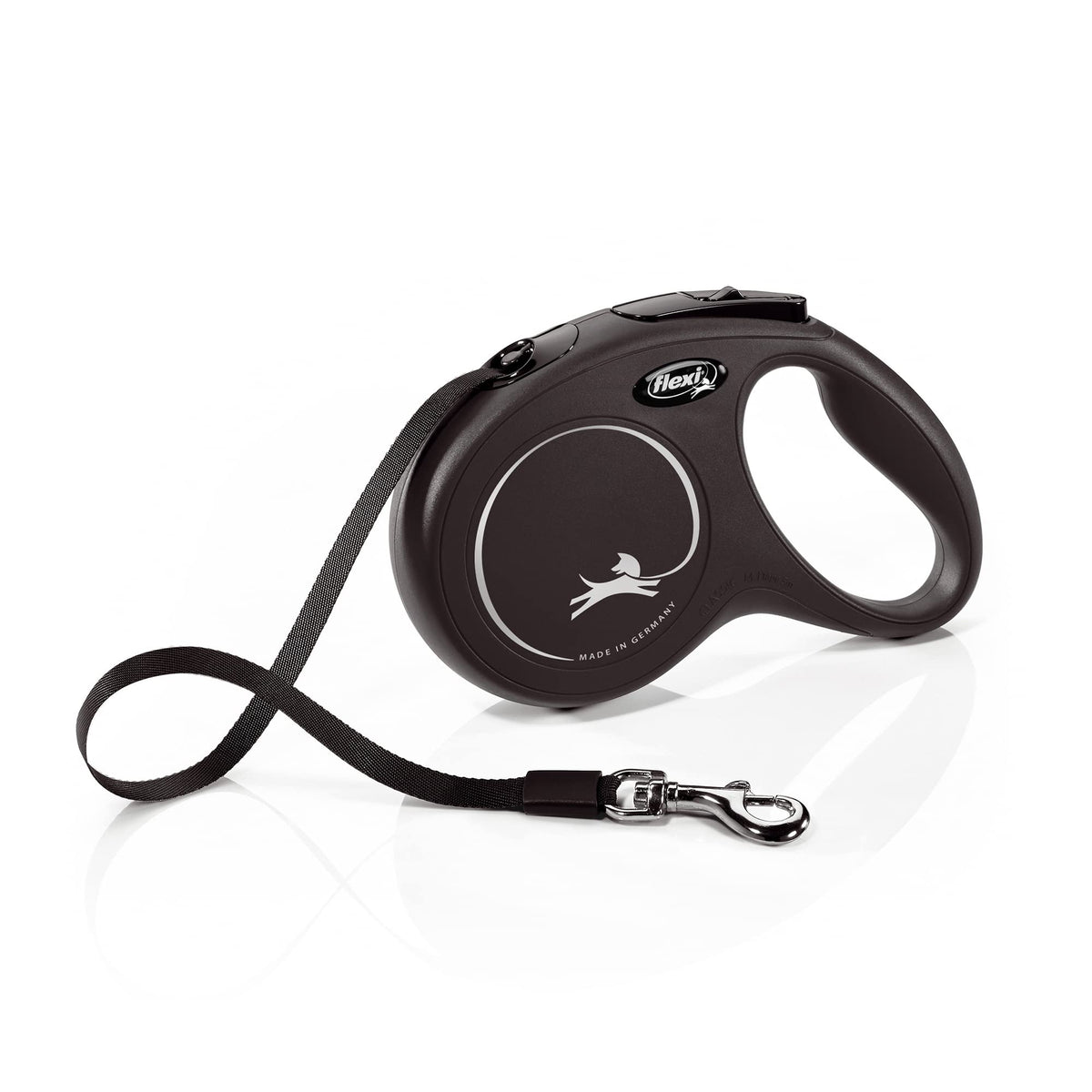 flexi® Classic L Hunde Roll-Leine, 5m Gurt, schwarz
