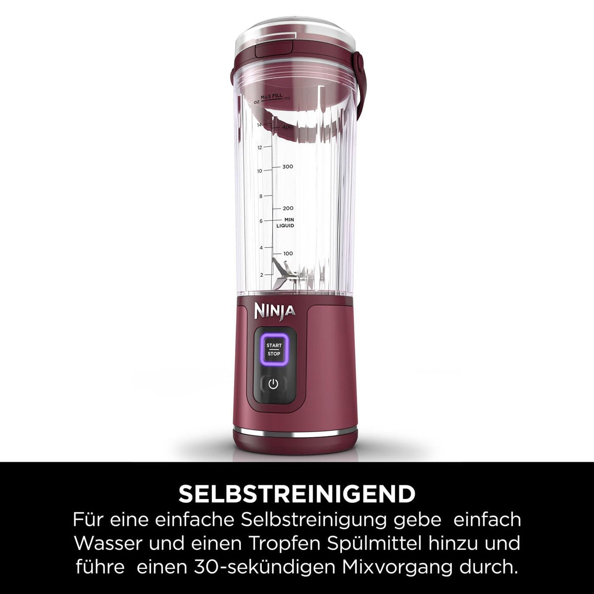 Ninja Blast Tragbarer Mixer / Blender / Smoothie Maker, 530ml Becher, Auslaufsicherer Deckel, Leistungsstarker Mini Standmixer, Kabellos & Wiederaufladbar, Zerkleinert Eis & Obst, Blau, BC151EUNV