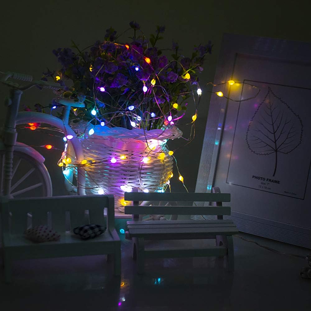 cshare Halloween Deko Lichterkette, Herbst lichterkette, 16.4ft/5m 50LEDs Orange Fall Fairy Lichter,Halloween Dekorationen String IP65 wasserdicht Zelt Lichter für kürbis Dach Fenster Party(Orange)