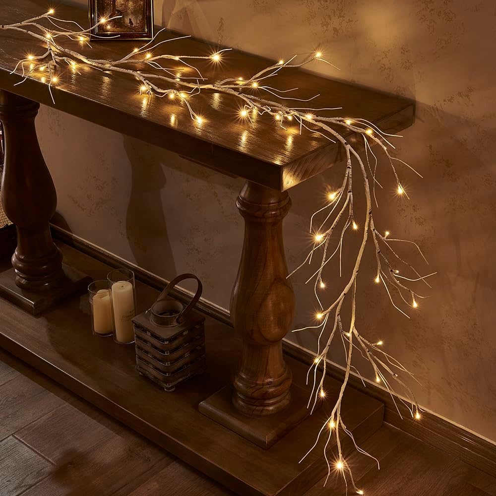 Hairui Weidenrebe Baum Lichter mit Timer 180CM 48LEDs Zweige mit LED Beleuchtung Lichterketten Lichterbaum Batteriebetrieben für Weihnachten Wohndekoration