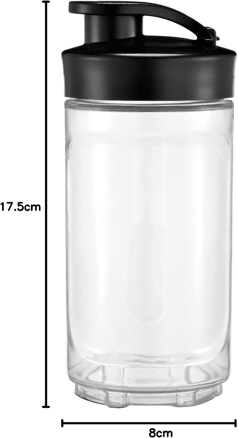 WMF Kult X Mix & Go – Smoothie Maker & Mixer, kompakter Standmixer 300 W mit 0,6 L Tritan-Flasche, 4 Edelstahlklingen, Sicherheitsabschaltung, Shake Mixer aus Cromargan Edelstahl, Deep Black