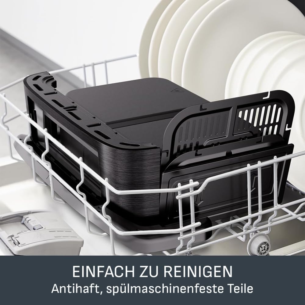 Tefal Dual Easy Fry Heißluftfritteuse 8,3 L mit 2 Kammern
