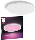 Philips Hue Devote Smart LED-Panel-Licht, weißes und farbiges Ambiente, rund 43 cm, 23 W, 2900 Lumen, weißer Rahmen für Innenbeleuchtung, Decke, Wohnzimmer, Küche, Flur