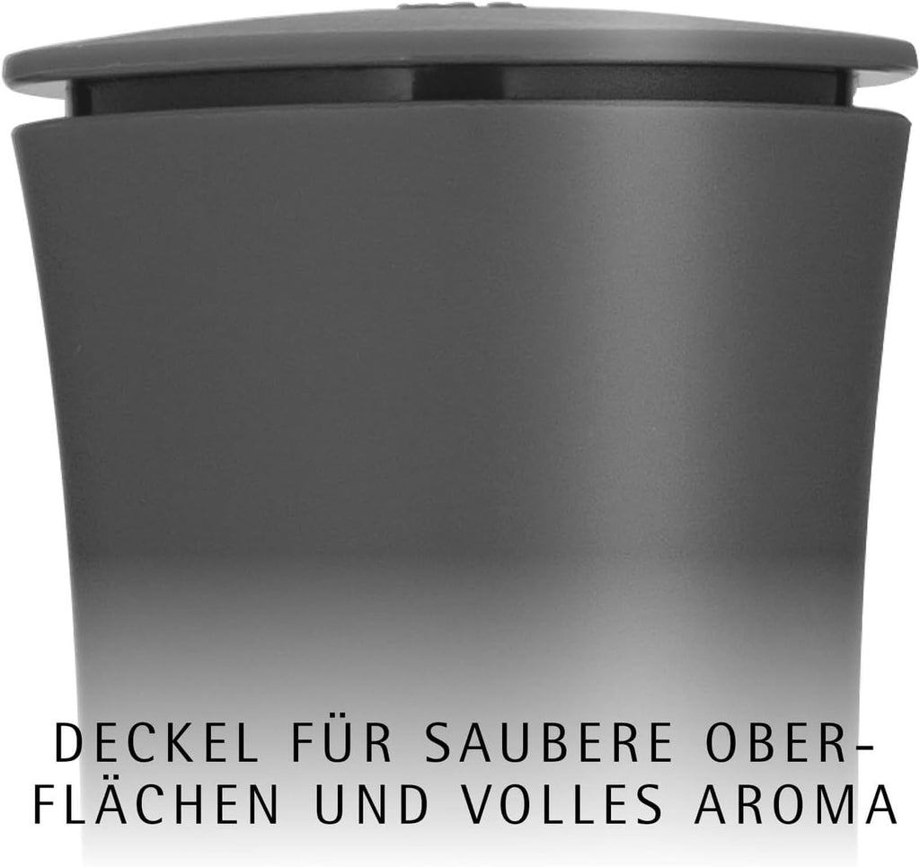 WMF Trend Mühlenset 2tlg, Salz- und Pfeffermühle unbefüllt, Glasbehälter, Keramikmahlwerk, Mühle für Salz und Pfeffer, Gewürze, spülmaschinengeeignet, grau