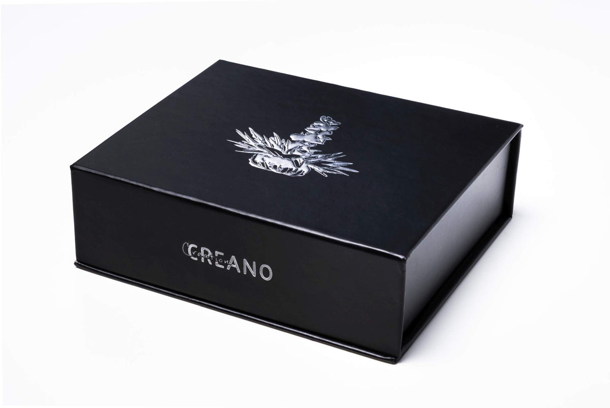 Creano 6 Teeblumen Geschenkbox weißer, schwarzer & grüner Tee in edler Magnetbox mit Silberprägung - 6 verschiedene Sorten - Geschenk zu Weihnachten