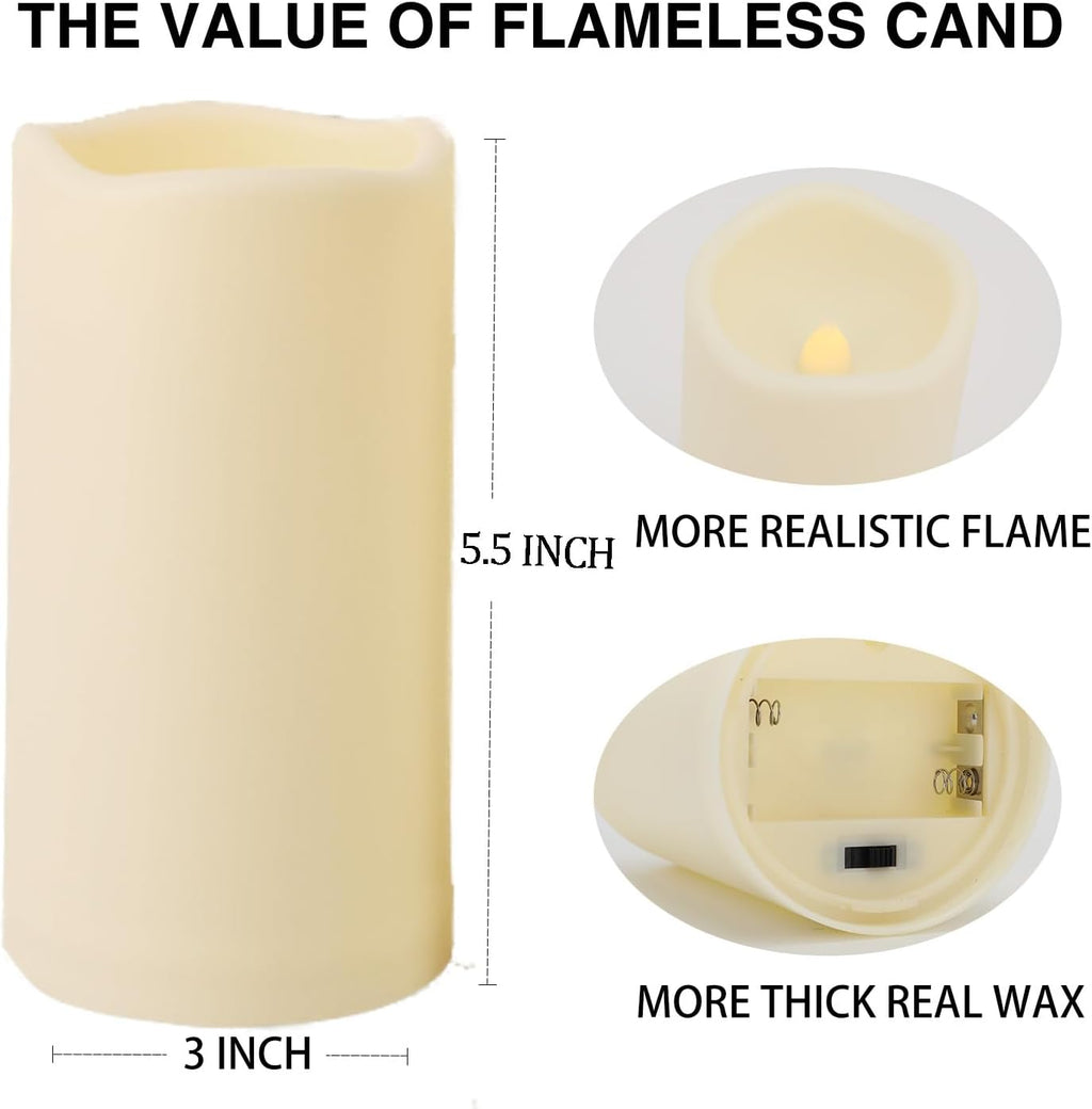 2PACK Wasserdichte Outdoor Flammenlose LED Kerzen Fernbedienung Timer
