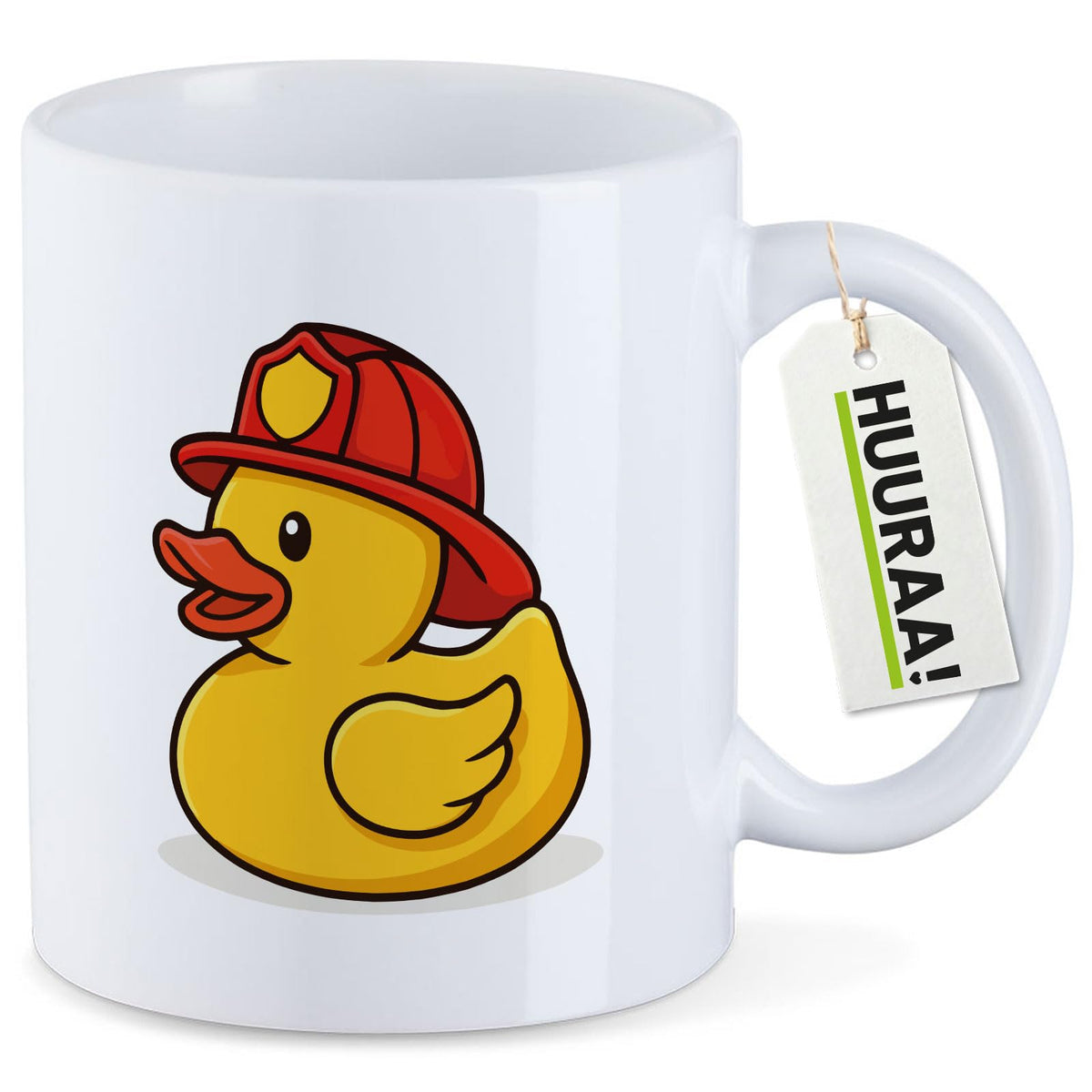 Huuraa Kaffeetasse Quietscheente Feuerwehr Comic Gummiente Geschenk