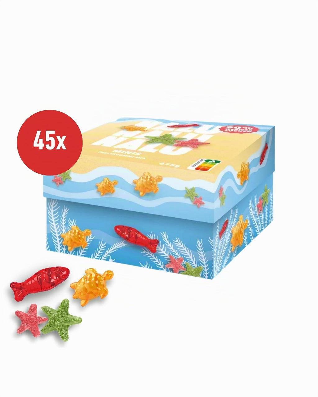 NALU Probierset Gummibärchen ohne Zuckerzusatz, 4 Sorten, 12 x 50 g