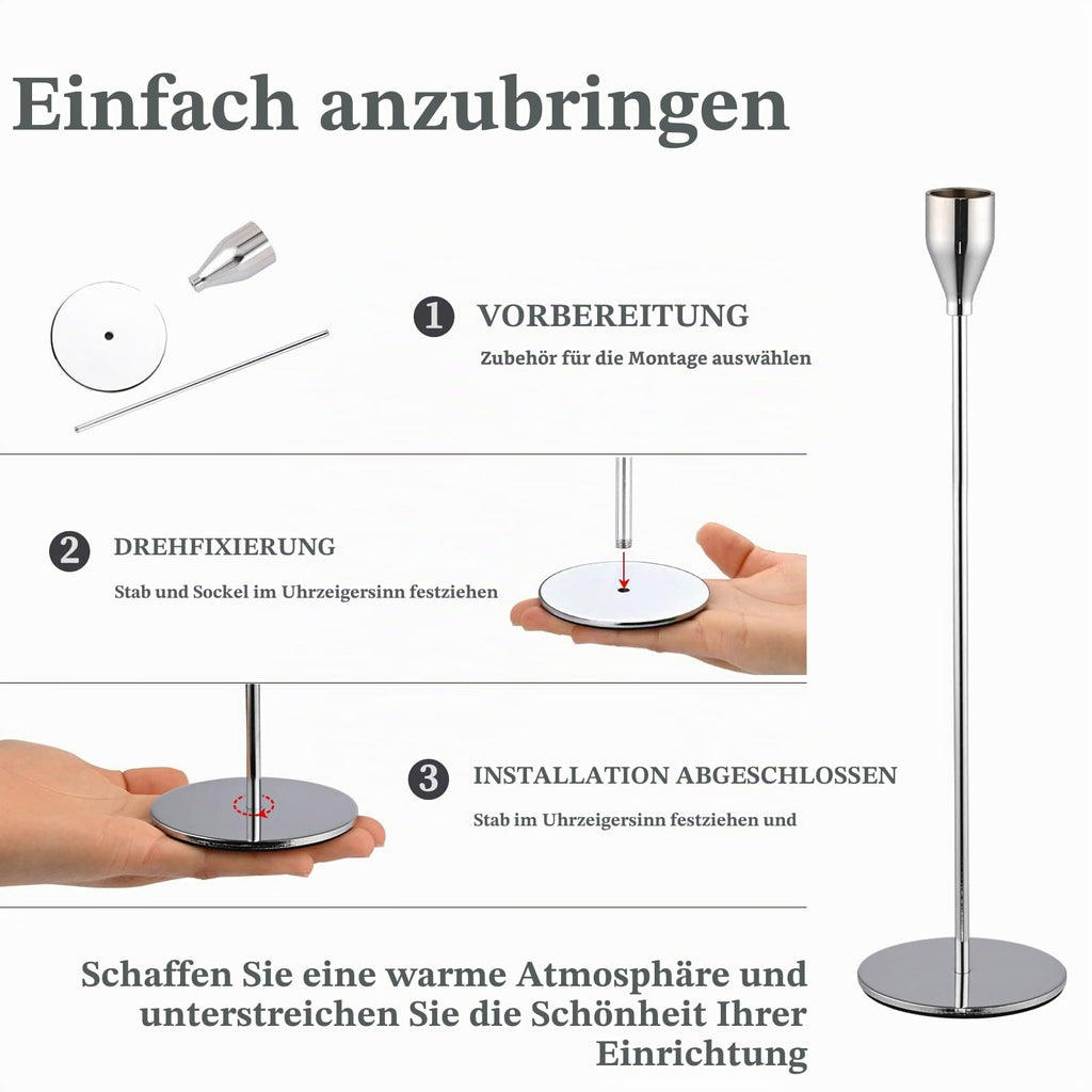 Pesonlook Set mit 24 Kerzenhaltern, Goldfarben, Konisch
