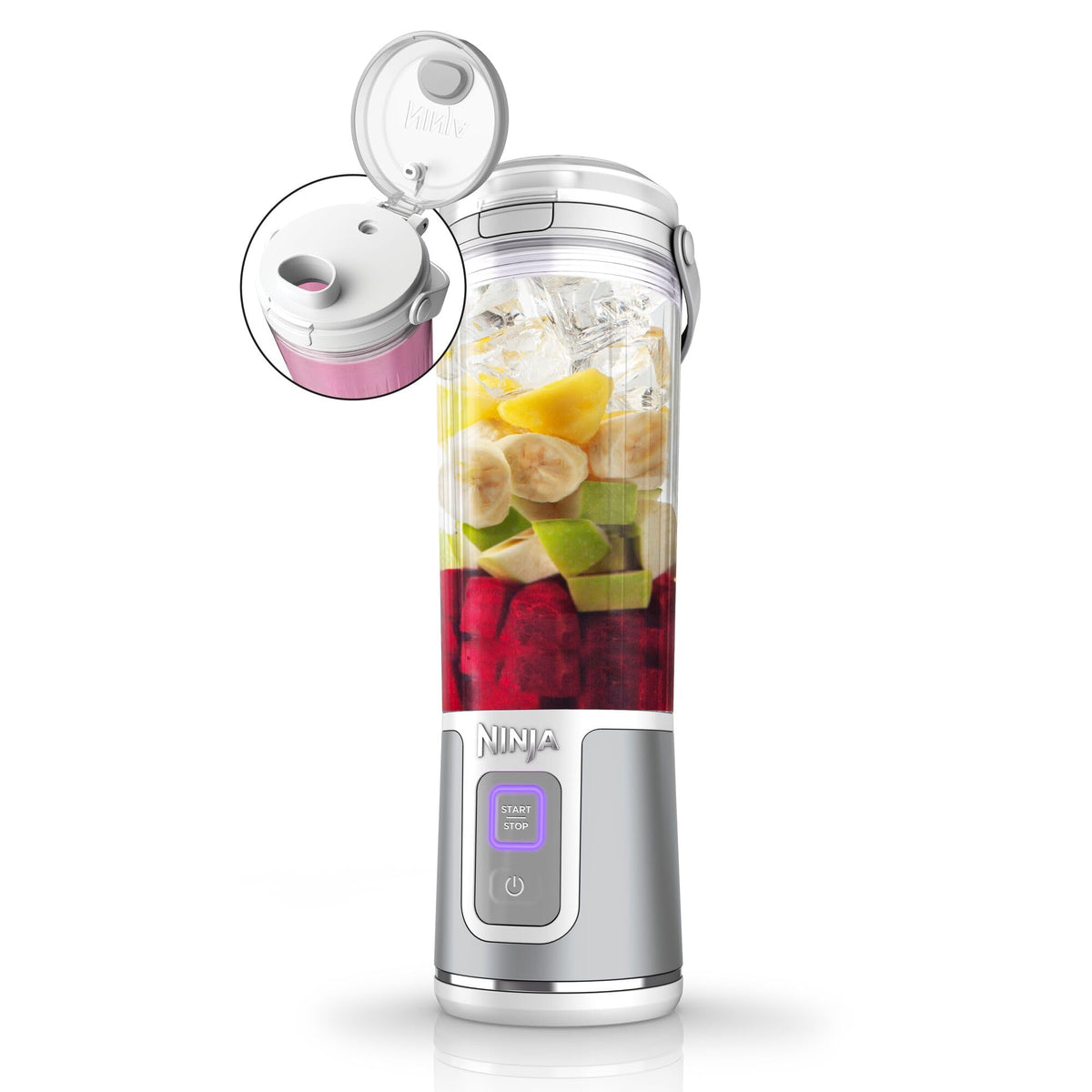 Ninja Blast Tragbarer Mixer / Blender / Smoothie Maker, 530ml Becher, Auslaufsicherer Deckel, Leistungsstarker Mini Standmixer, Kabellos & Wiederaufladbar, Zerkleinert Eis & Obst, Blau, BC151EUNV