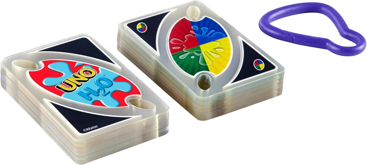 Mattel Games UNO H2O to Go – wasserfeste Karten, 2–10 Spieler, ab 7 Jahren
