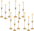 Kerzenständer Gold, 12 Stück Kerzenständer Stabkerzen Kerzenhalter Goldene