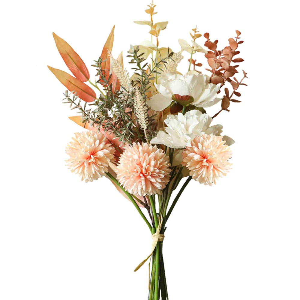 KIRIFLY Kunstblumen Künstliche Pflanzen Blumen Deko Seidenblumen Blumenarrangements Kernstück Hochzeit Blumenstrauß(Herbstrot)
