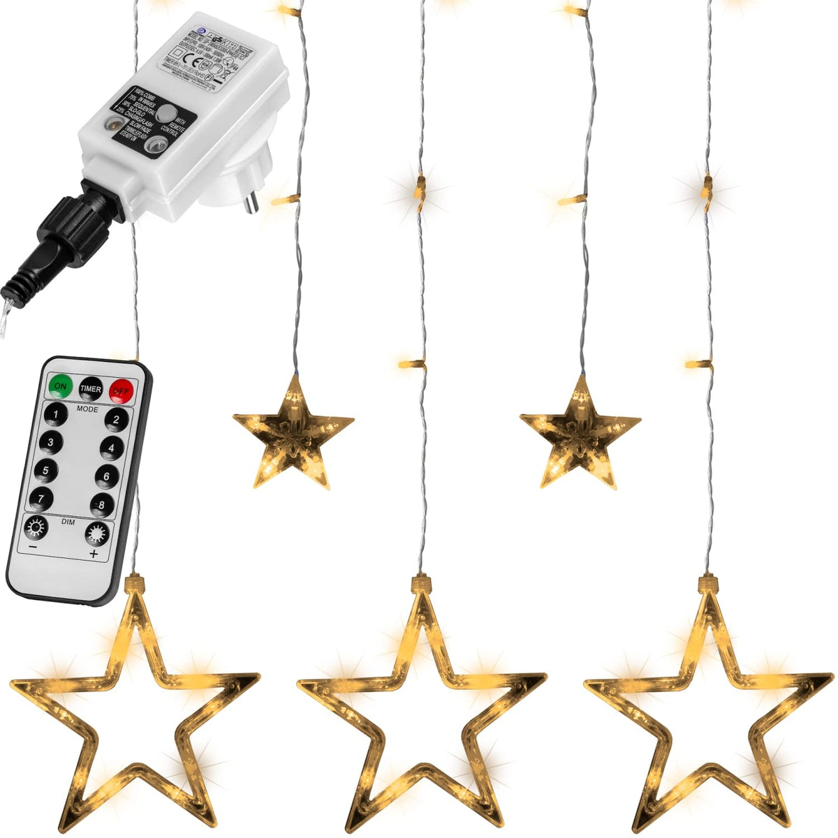 VOLTRONIC LED-Lichtvorhang, für den Innen- und Außenbereich, IP44, Modell und Farbe nach Wahl, Fernsteuerung