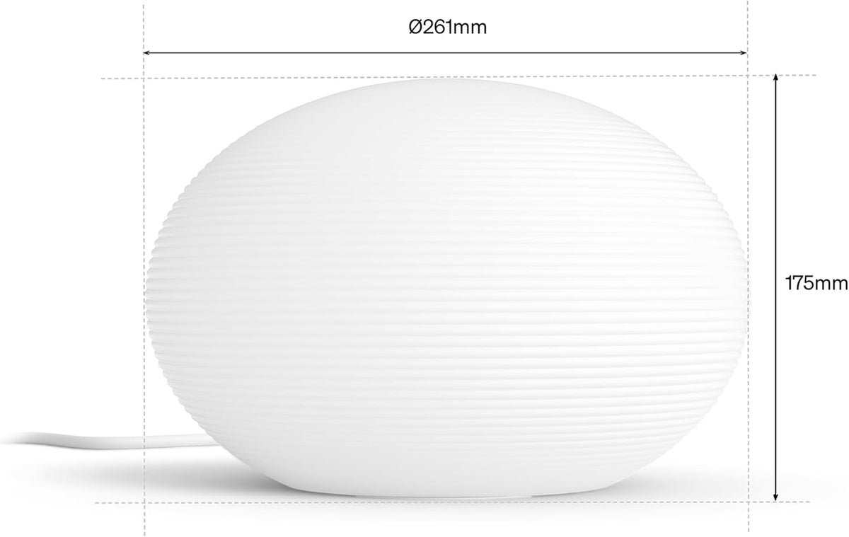 Philips Hue Flourish Tischleuchte, dimmbare LED Leuchte, weißes und farbiges Licht, 16 Millionen Farben, indirekte Beleuchtung über App steuerbar, kompatibel mit Alexa, Neue Generation