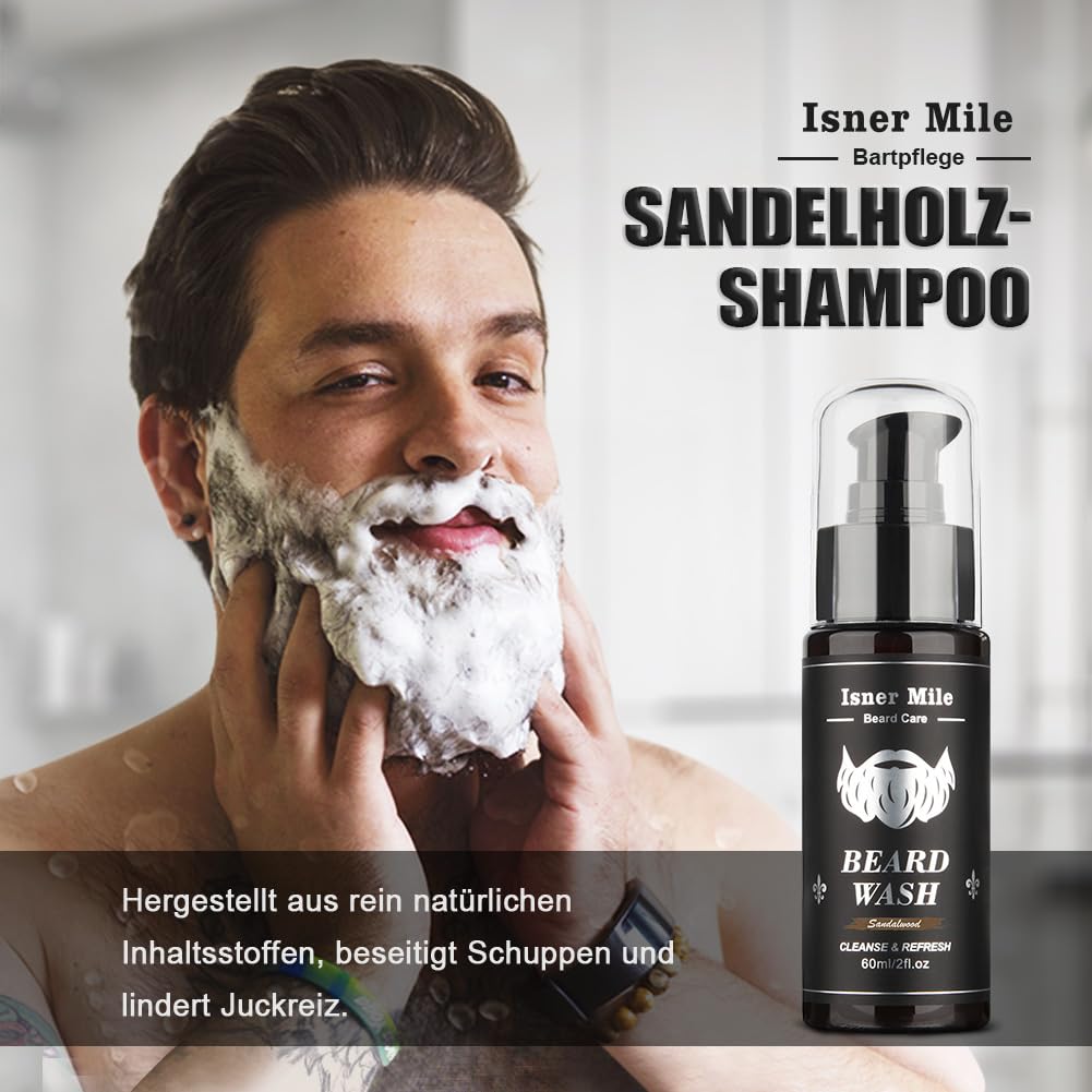 Bartpflege Set für Männer Reinigen & Nähren, Bart Geschenke Alles-in-1