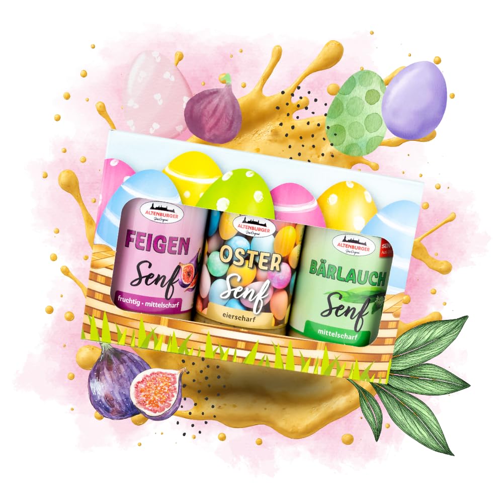 Altenburger Original Bierkiste - drei mit Bier verfeinerte Senfsorten als Geschenk-Set (3-teilig), Geschenkbox für Männer und Frauen