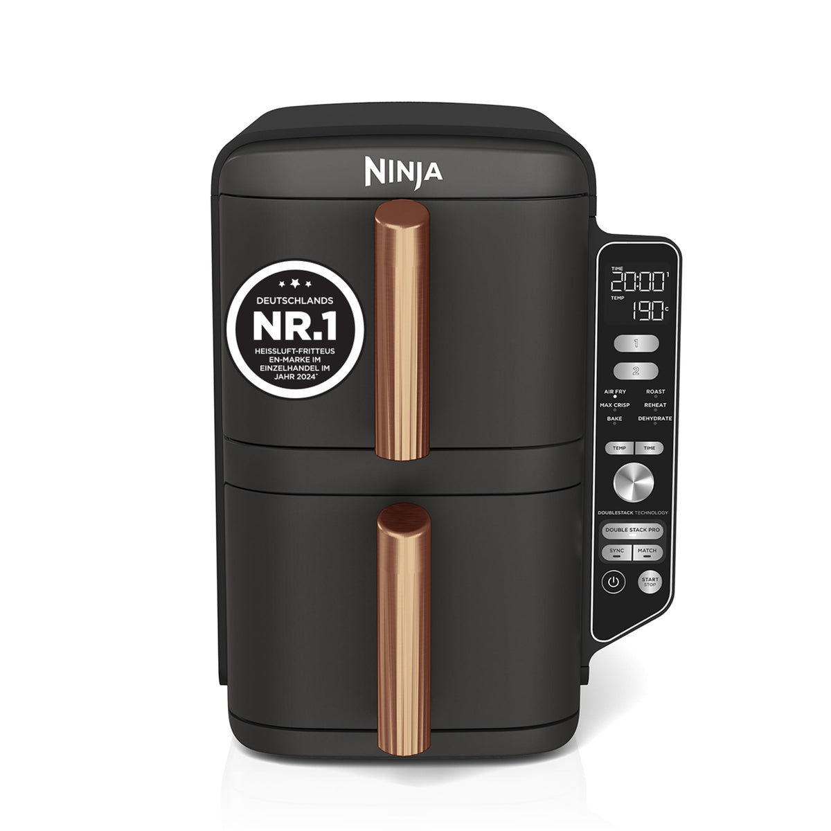 Ninja Double Stack XL Heißluftfritteuse, 9,5 L, 6 Kochfunktionen, Grau
