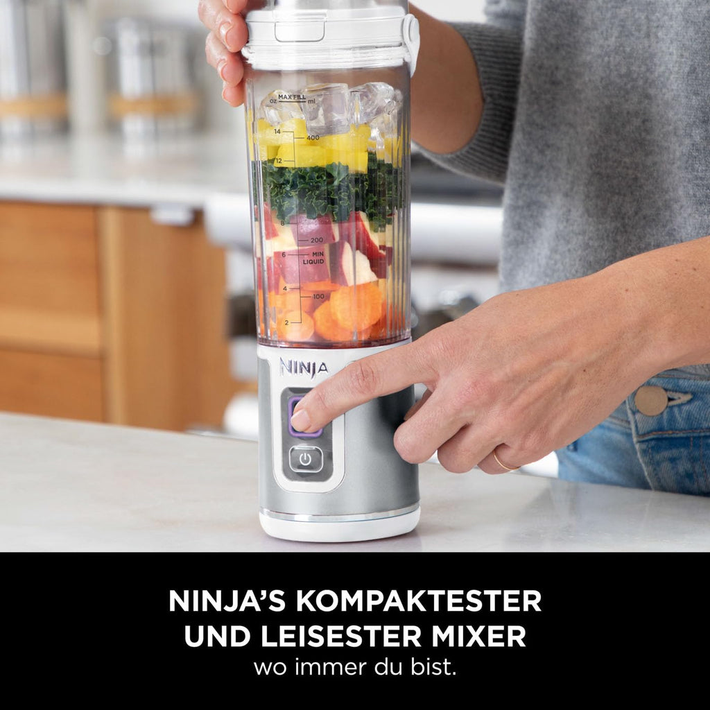 Ninja Blast Tragbarer Mixer / Blender / Smoothie Maker, 530ml Becher, Auslaufsicherer Deckel, Leistungsstarker Mini Standmixer, Kabellos & Wiederaufladbar, Zerkleinert Eis & Obst, Blau, BC151EUNV
