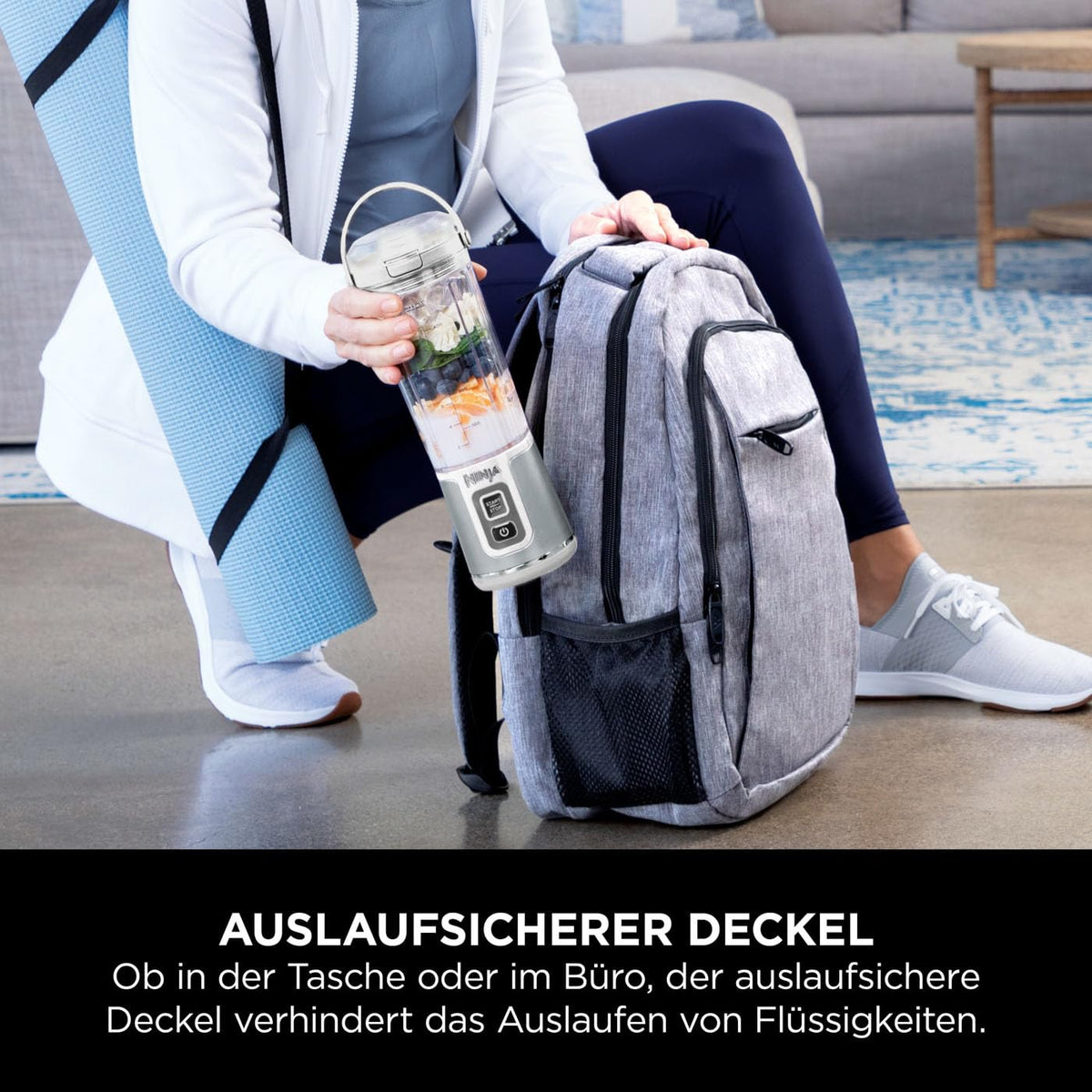 Ninja Blast Tragbarer Mixer / Blender / Smoothie Maker, 530ml Becher, Auslaufsicherer Deckel, Leistungsstarker Mini Standmixer, Kabellos & Wiederaufladbar, Zerkleinert Eis & Obst, Blau, BC151EUNV