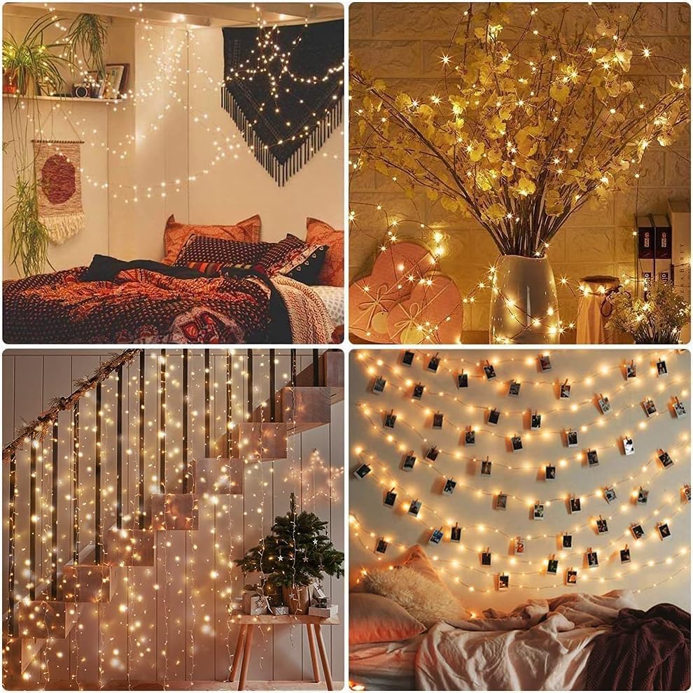 Hoteril 12M Draht Micro Lichterkette, 120LED Lichterkette USB mit Schalter