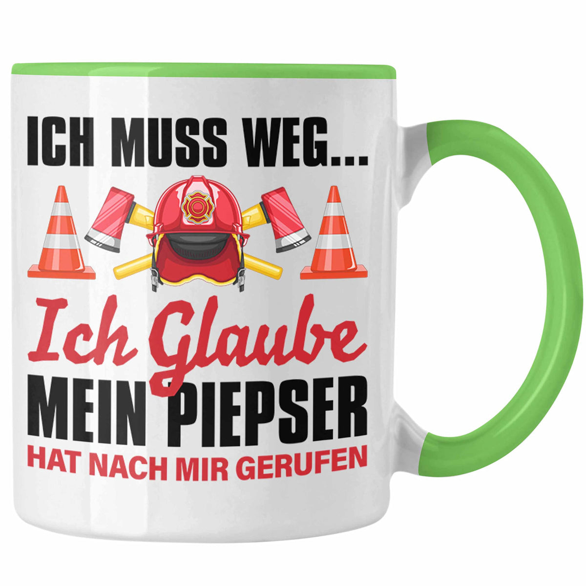 Trendation - Feuerwehr Tasse Geschenk für Feuerwehrmann Geburtstag Männer Spruch (Schwarz)
