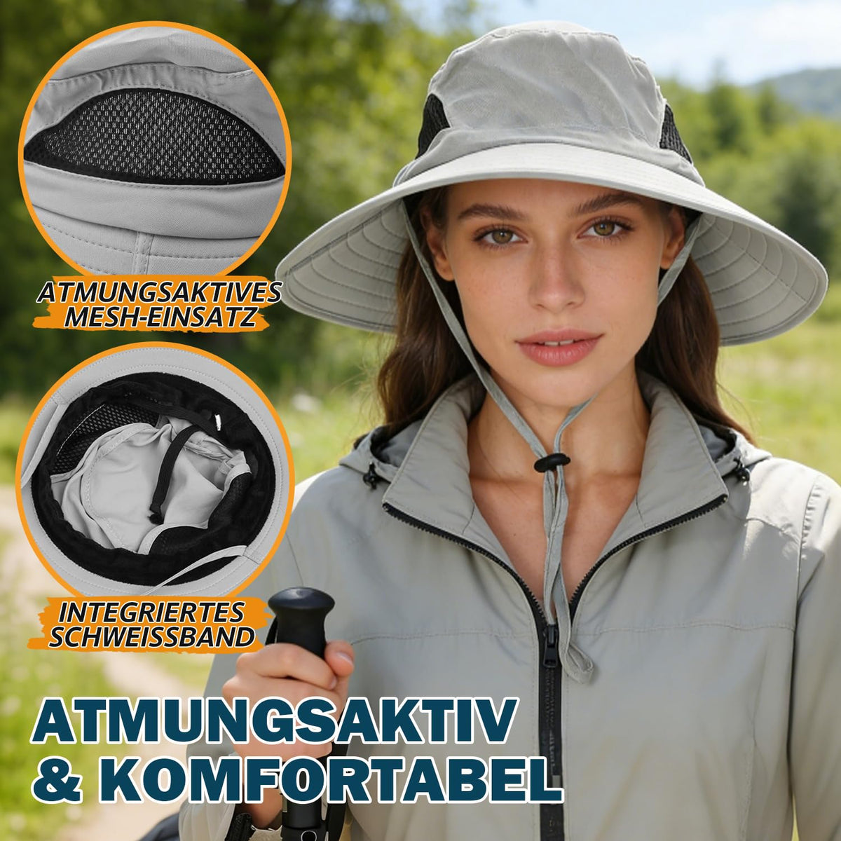 EINSKEY Breitkrempe Sonnenhut, wasserdichter Buschhut für Damen und Herren