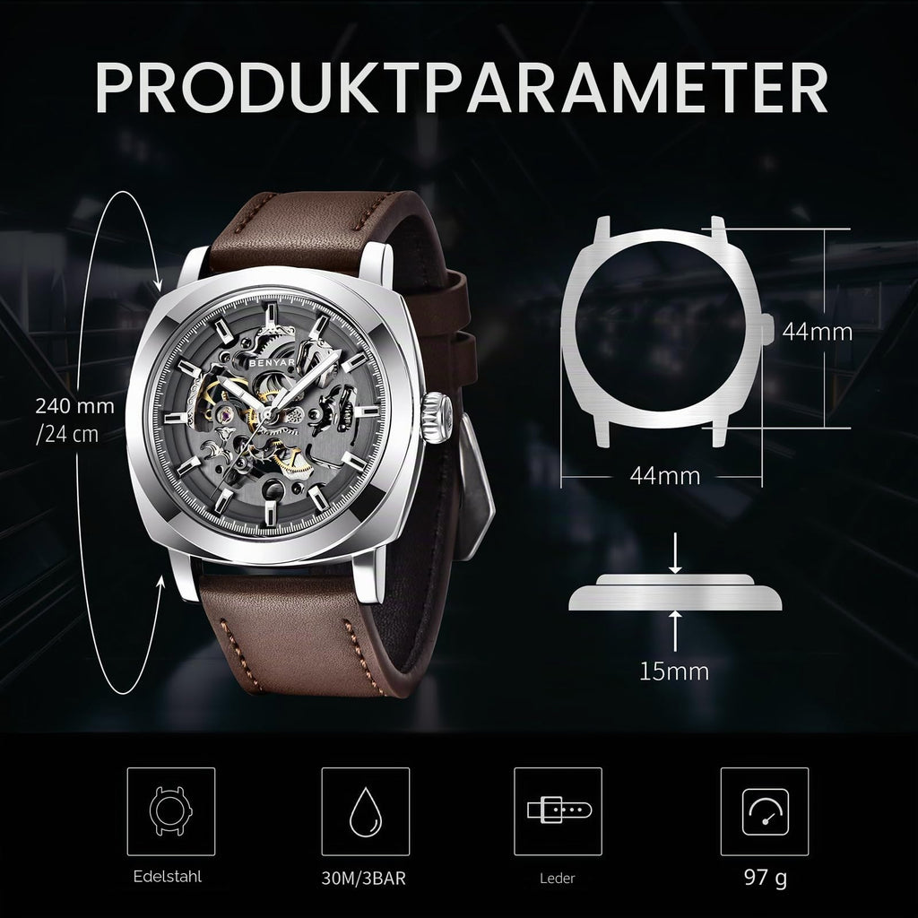 BENYAR BY Uhren Herren Chronograph Analog Quarz Wasserdicht Datum Armbanduhr Herren Mode Business-Kleid Herrenuhr Elegantes Geschenk fur Männer