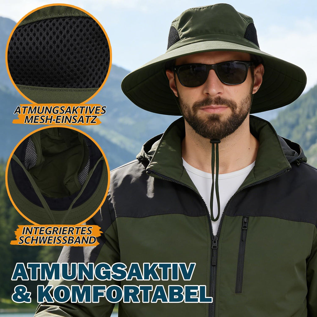 EINSKEY Breitkrempe Sonnenhut, wasserdichter Buschhut für Damen und Herren
