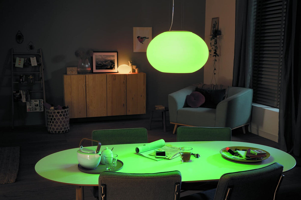 Philips Hue Flourish Tischleuchte, dimmbare LED Leuchte, weißes und farbiges Licht, 16 Millionen Farben, indirekte Beleuchtung über App steuerbar, kompatibel mit Alexa, Neue Generation