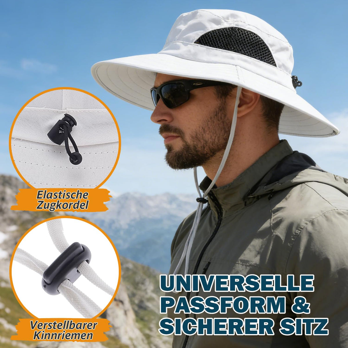 EINSKEY Breitkrempe Sonnenhut, wasserdichter Buschhut für Damen und Herren