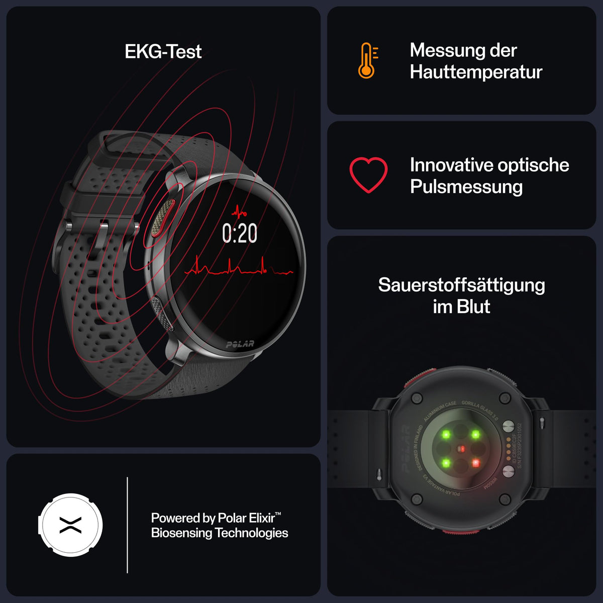 Polar Vantage V3 Premium GPS-Sportuhr mit AMOLED
