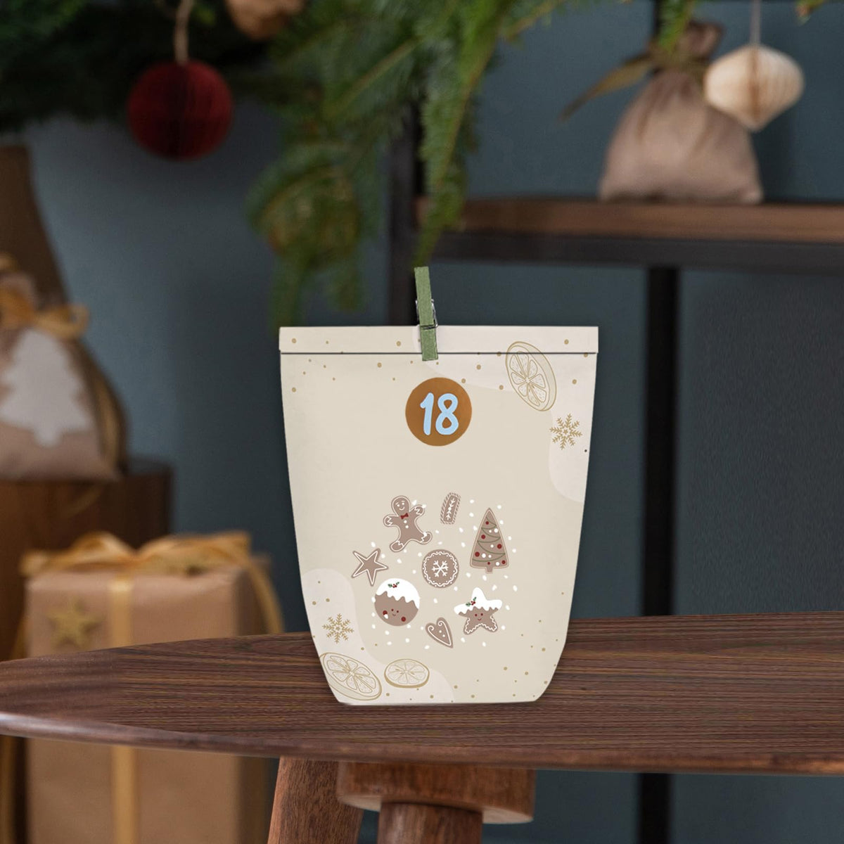 Adventskalender zum Befüllen, 24 Weihnachtskalender Papiertüten zum Selber Basteln, Geschenktüten zum selbst füllen, Advents Tüten Selbstbefüllen für Kinder & Erwachsene