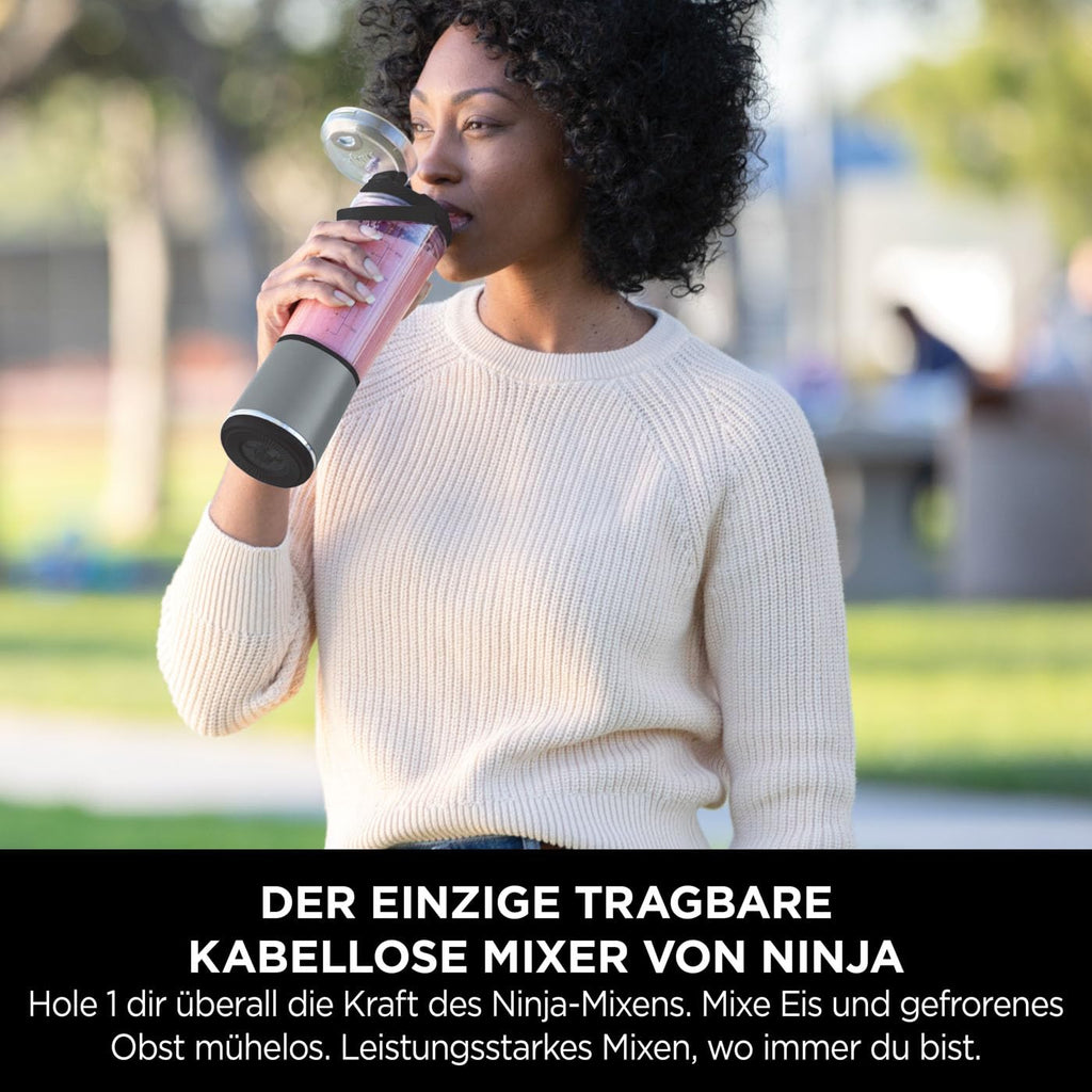 Ninja Blast Tragbarer Mixer / Blender / Smoothie Maker, 530ml Becher, Auslaufsicherer Deckel, Leistungsstarker Mini Standmixer, Kabellos & Wiederaufladbar, Zerkleinert Eis & Obst, Blau, BC151EUNV