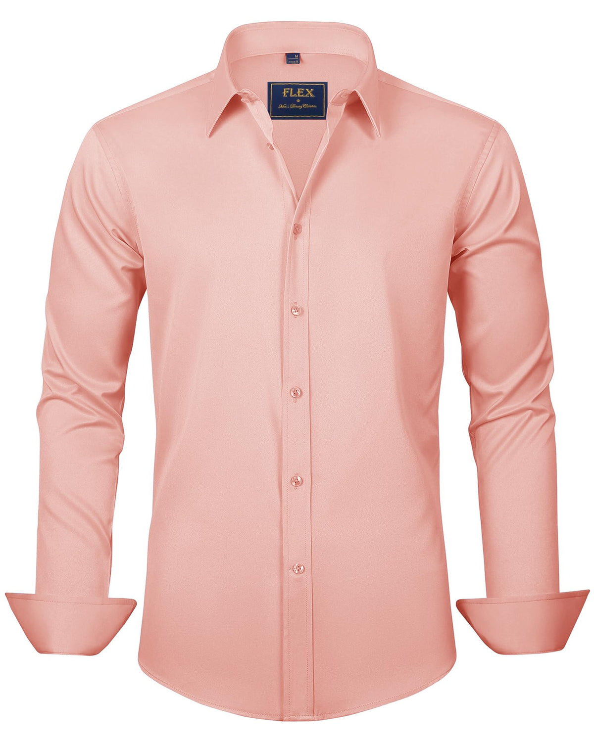 J.VER Men's Dress Shirts Solid Long Sleeve Stretch Wrinkle-Free Formal Shirt Business Casual Button Down Shirts