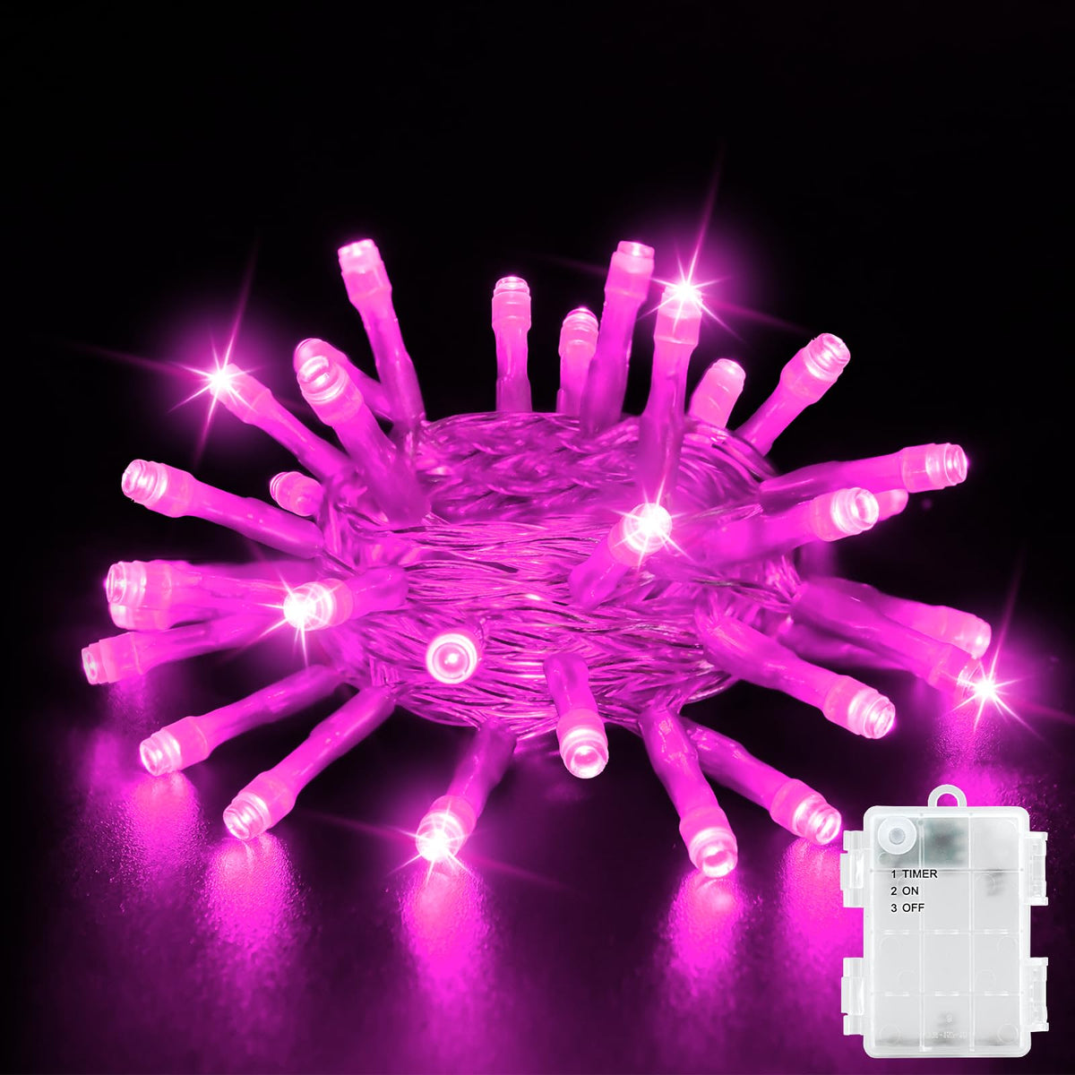 Dalugo 2 Stück Lichterkette Batterie, 3M 30 LED Orange Wasserdicht Lichterketten mit 6h Timer für Innen außen