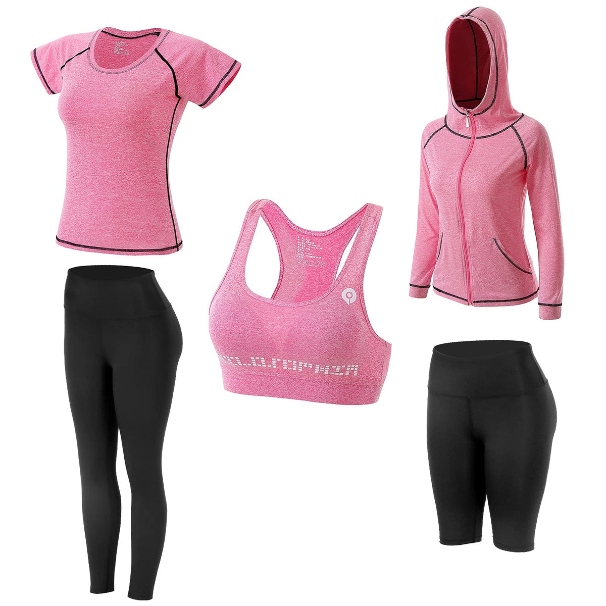 JULY'S SONG Yoga Kleidung Anzug 5er-Set Trainingsanzug Laufbekleidung Gym Fitness Kleidung