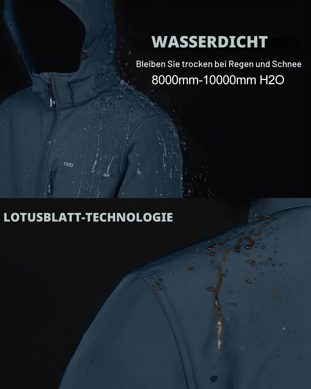 33,000ft Softshelljacke für Herren Wasserdicht Outdoor Jacke Übergangsjacke