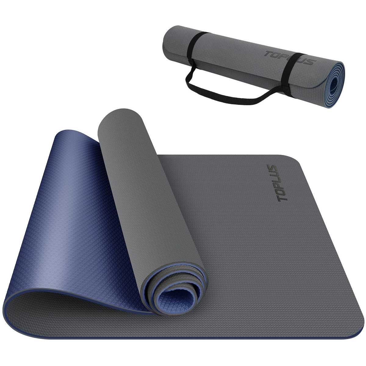 TOPLUS Gymnastikmatte, Yogamatte Yogamatte Gepolstert & rutschfest für Fitness Pilates & Gymnastik mit Tragegurt