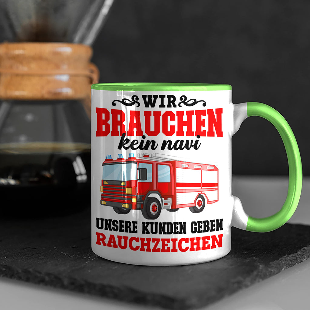 Trendation - Feuerwehr Tasse Geschenk Feuerwehrgeschenkartikel Mann Männer Erwachsene Feuerwehrmann Tasse Spruch (Rot)