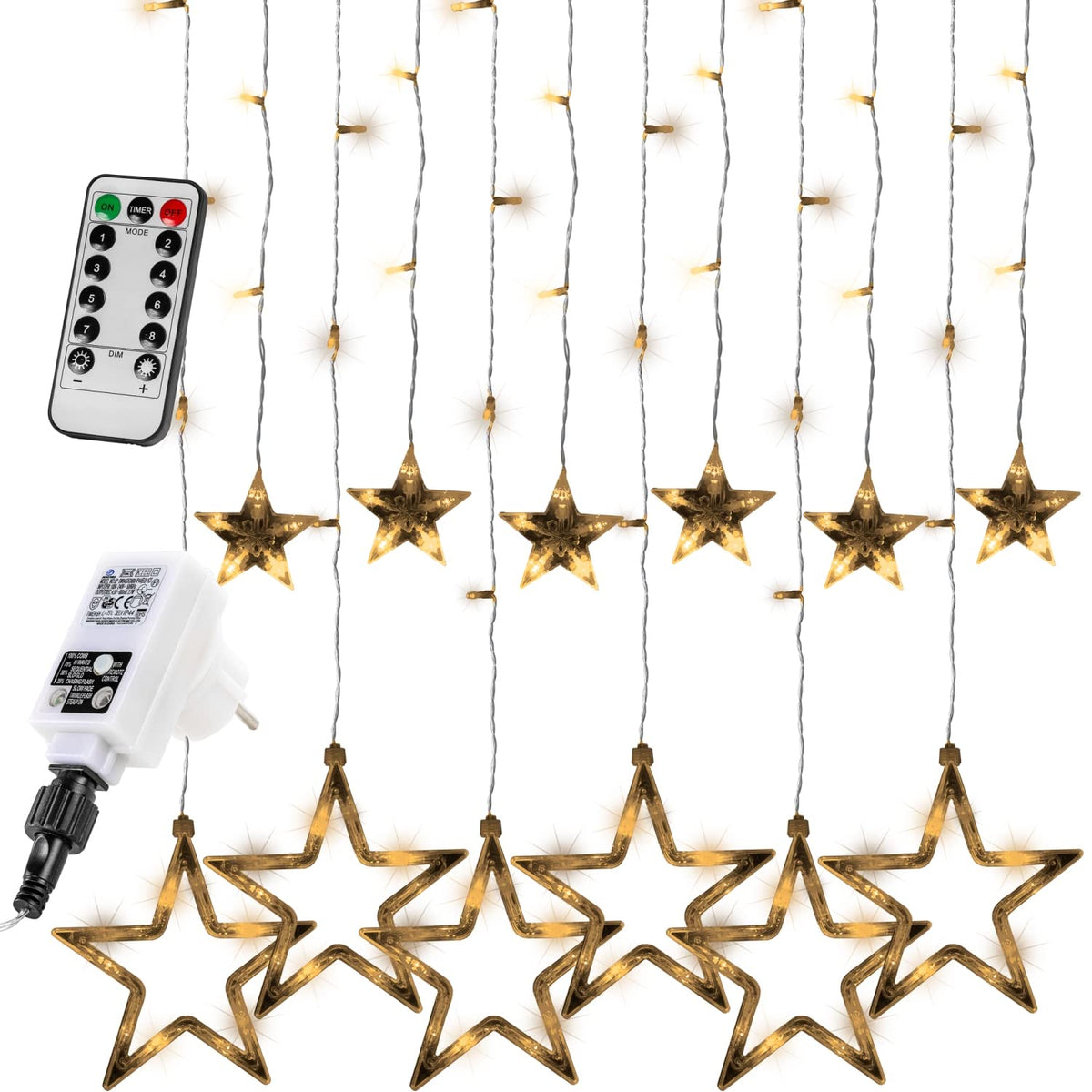 VOLTRONIC LED-Lichtvorhang, für den Innen- und Außenbereich, IP44, Modell und Farbe nach Wahl, Fernsteuerung